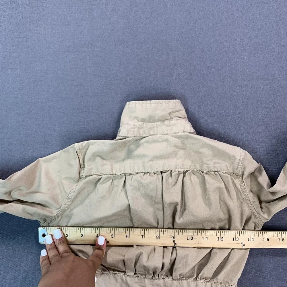 Ralph Lauren Shirt Dress Girls 6 Beige Twill Long Sleeve Button Front‎ Casual